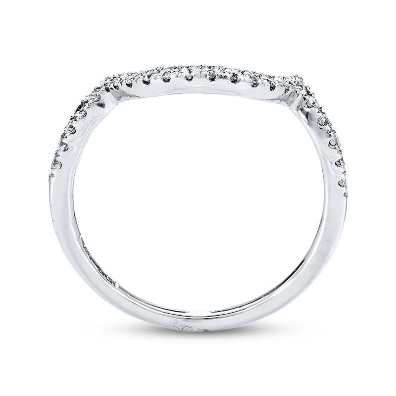 Main Image 3 of Previously Owned Diamond Wedding Band 1/5 ct tw Round-cut 14K White Gold - Size 4.25