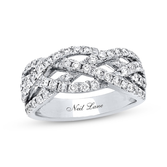 Previously Owned Neil Lane Round-Cut Diamond Anniversary Band 1 carat tw 14K White Gold - Size 10