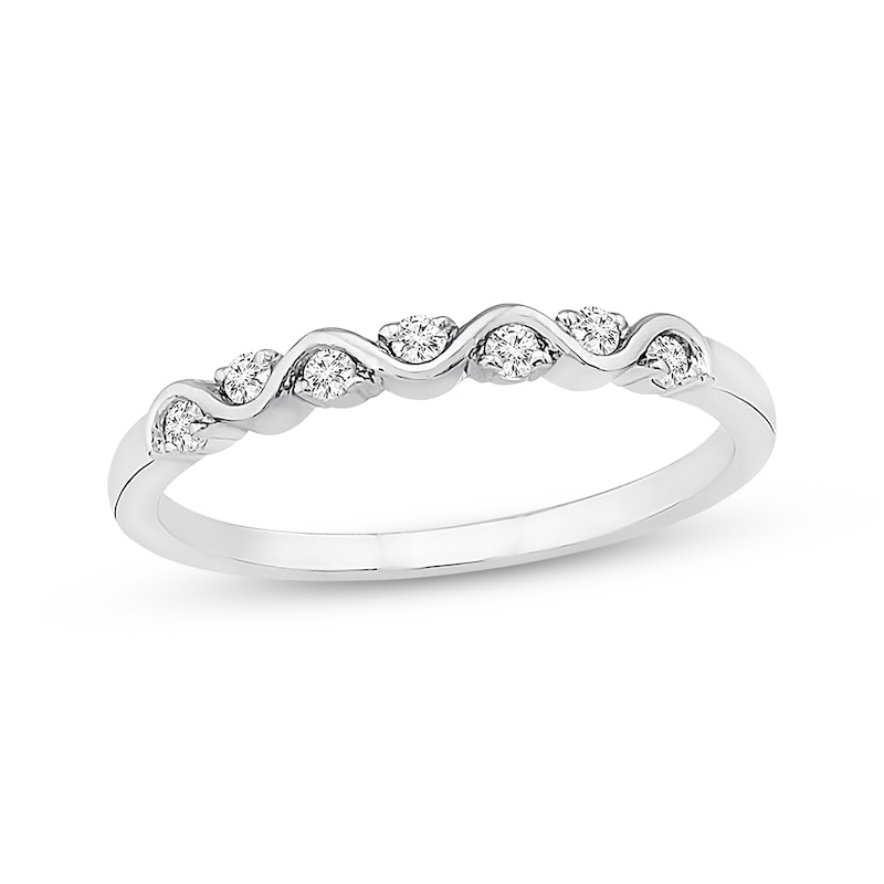 Previously Owned Diamond Anniversary Band 1/15 ct tw Round-cut 10K White Gold - Size 4.75