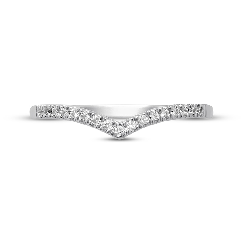 Main Image 4 of Previously Owned Diamond Anniversary Band 1/10 ct tw Round-cut 10K White Gold - Size 11.75