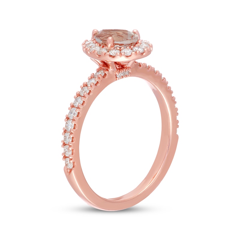 Main Image 2 of Previously Owned Neil Lane Morganite Engagement Ring 5/8 ct tw Pear & Round-cut 14K Rose Gold - Size 11