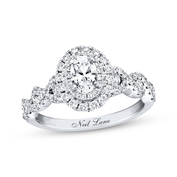 Previously Owned Neil Lane Bridal Diamond Ring 1-1/6 ct tw Oval & Round-cut 14K White Gold - 13