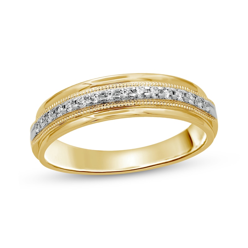 Previously Owned Men's Diamond Wedding Band 1/2 ct tw Round-cut 10K Yellow Gold - Size 13.75
