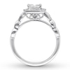 Thumbnail Image 1 of Previously Owned Diamond Engagement Ring 5/8 ct tw Princess/Round 14K White Gold - Size 10