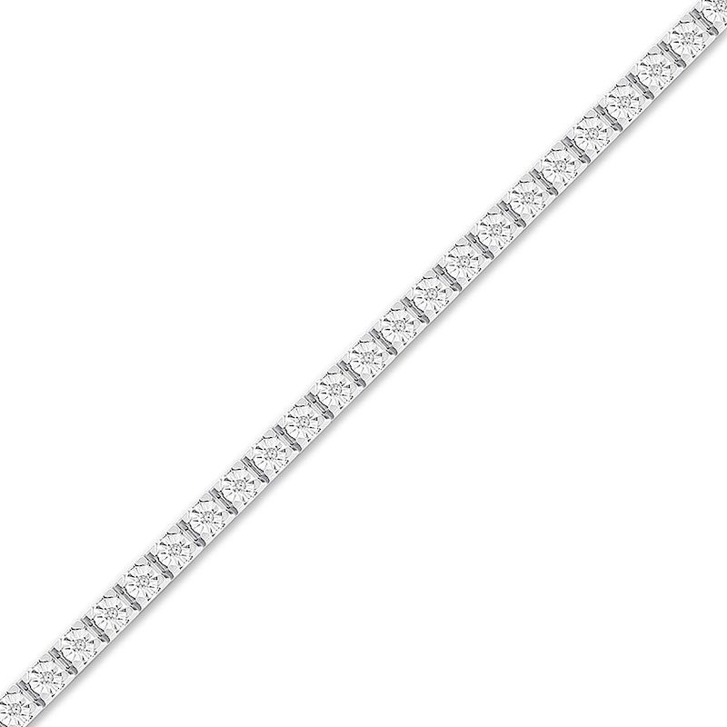 Main Image 1 of Previously Owned Diamond Bracelet 1/6 ct tw Round-cut Sterling Silver 7.5&quot;