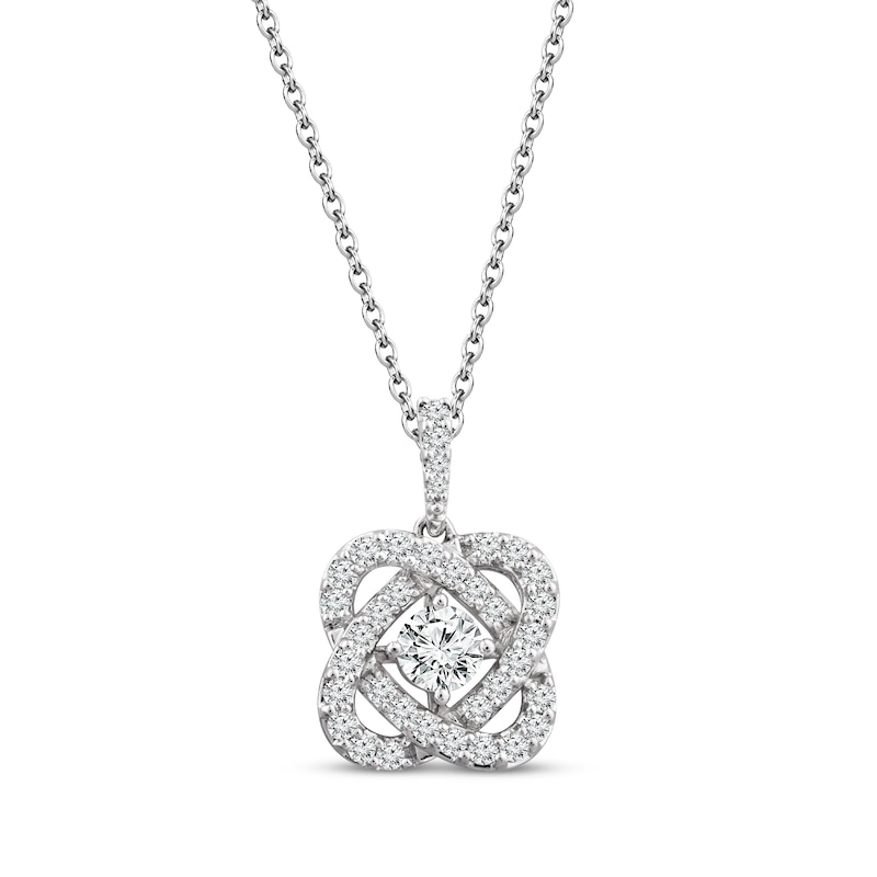 Main Image 1 of Previously Owned Center of Me Diamond Necklace 1 ct tw 14K White Gold 18&quot;