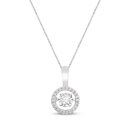 Previously Owned Unstoppable Love Necklace 1/4 ct tw Round-cut Diamond 10K White Gold 19&quot;