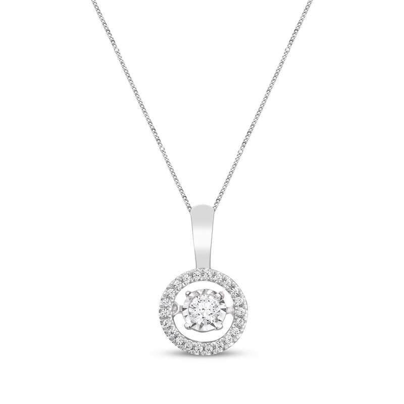 Main Image 1 of Previously Owned Unstoppable Love Necklace 1/4 ct tw Round-cut Diamond 10K White Gold 19&quot;