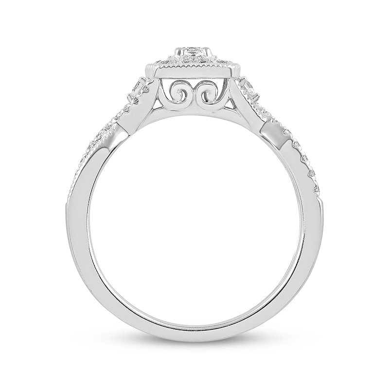 Main Image 3 of Previously Owned Diamond Engagement Ring 3/8 ct tw Round-cut 10K White Gold