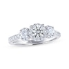 Thumbnail Image 1 of Previously Owned THE LEO Ideal Cut Diamond Three-Stone Engagement Ring 1 ct tw Round-cut 14K White Gold