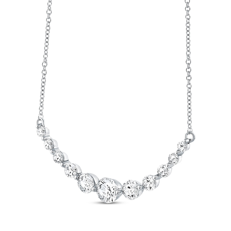 Main Image 3 of Previously Owned THE LEO Diamond Necklace 1 ct tw Round-cut Diamonds 14K White Gold