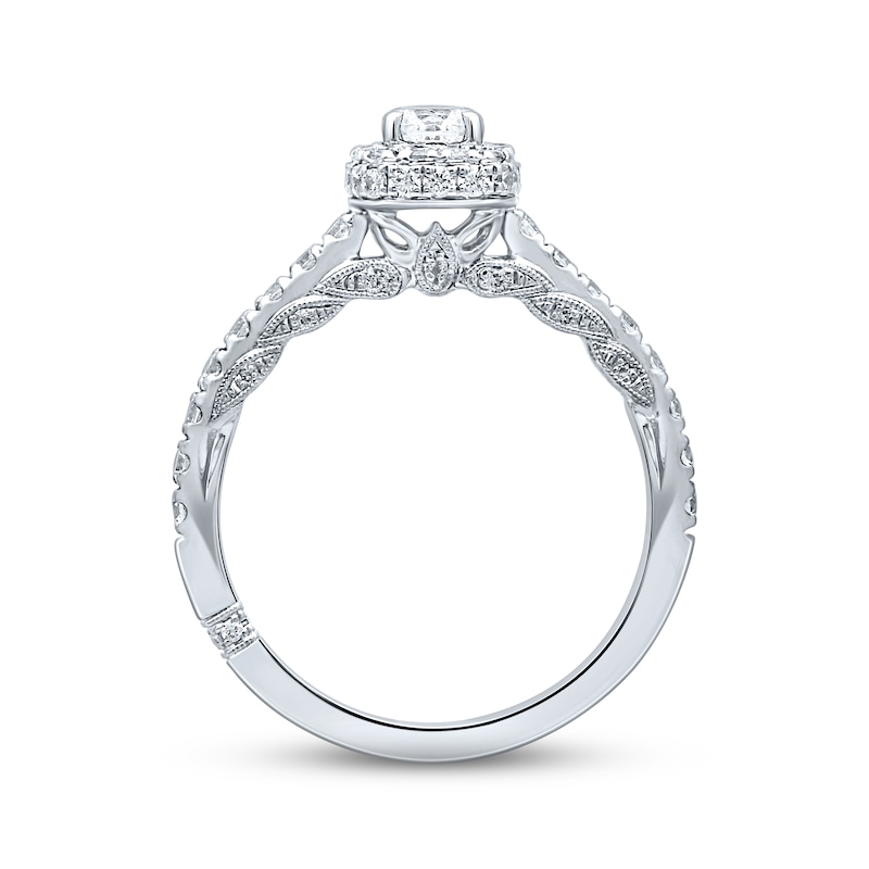 Previously Owned Monique Lhuillier Bliss Diamond Engagement Ring 7/8 ct Round-cut 18K White Gold