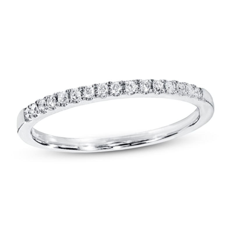 Main Image 1 of Previously Owned Diamond Wedding Band 1/10 ct tw Round-cut 10K White Gold