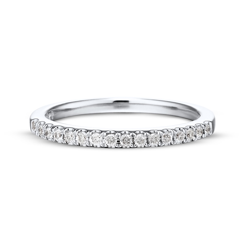 Main Image 4 of Previously Owned Diamond Wedding Band 1/10 ct tw Round-cut 10K White Gold