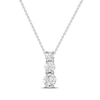 Thumbnail Image 1 of Previously Owned Three-Stone Diamond Necklace 1/2 ct tw Round-cut 10K White Gold 18&quot;