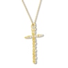 Thumbnail Image 2 of Previously Owned Diamond Cross Necklace 1/5 ct tw Round-cut 10K Yellow Gold