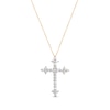 Thumbnail Image 0 of Previously Owned Diamond Cross Necklace 1/2 ct tw Round-cut 10K Yellow Gold