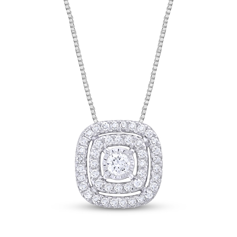 Diamond Necklace 1/2 ct tw Round 10K White Gold