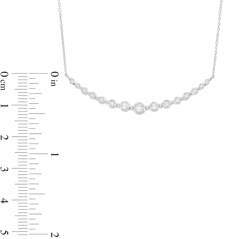 Main Image 2 of Previously Owned Diamond Fashion Necklace 1/4 ct tw Round-cut 10K White Gold 18&quot;