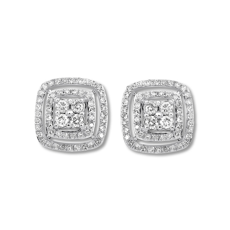 Main Image 2 of Previously Owned Diamond Earrings 1/2 ct tw Round-cut 10K White Gold