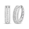 Thumbnail Image 0 of Previously Owned Diamond Hoop Earrings 1/2 ct tw Round-cut 10K White Gold