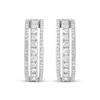 Thumbnail Image 1 of Previously Owned Diamond Hoop Earrings 1/2 ct tw Round-cut 10K White Gold