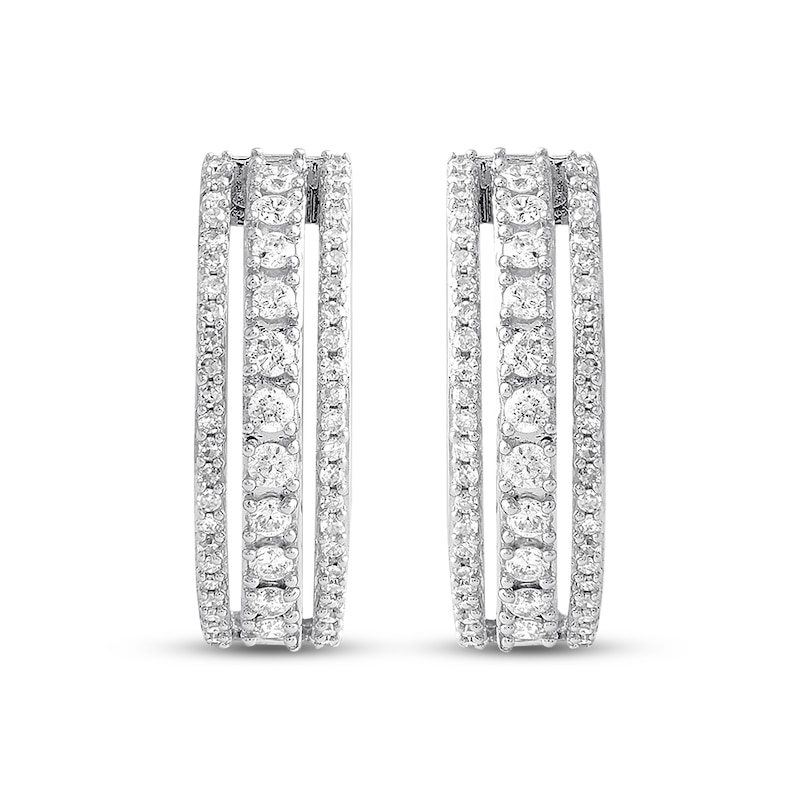 Previously Owned Diamond Hoop Earrings 1/2 ct tw Round-cut 10K White Gold