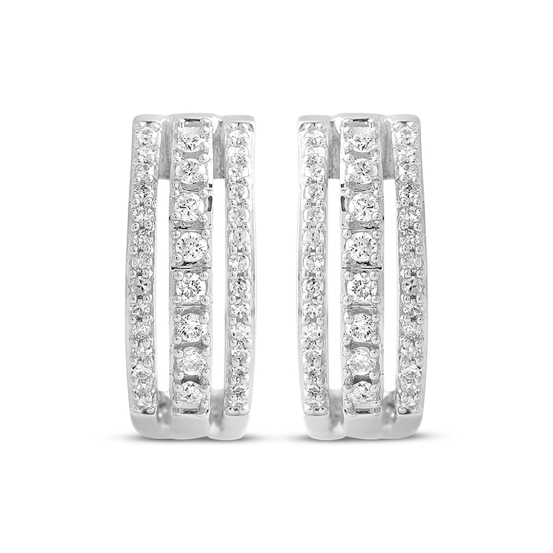 Previously Owned Diamond Hoop Earrings 1/4 ct tw Round-cut 10K White Gold