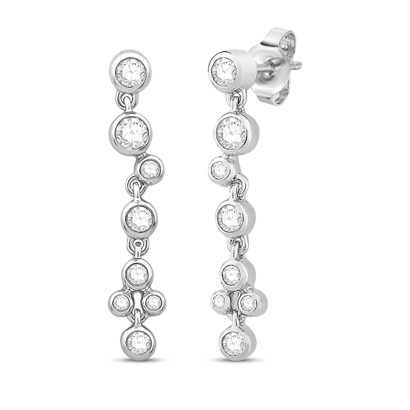 Main Image 1 of Previously Owned Diamond Earrings 1/3 ct tw Round-cut & Bezel-set 10K White Gold