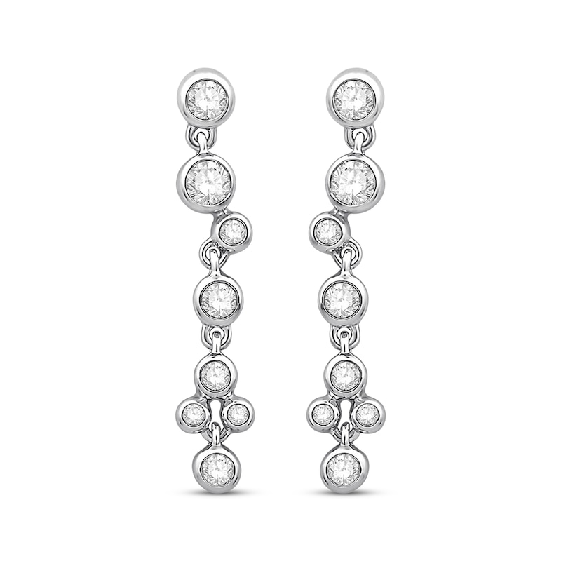 Main Image 2 of Previously Owned Diamond Earrings 1/3 ct tw Round-cut & Bezel-set 10K White Gold