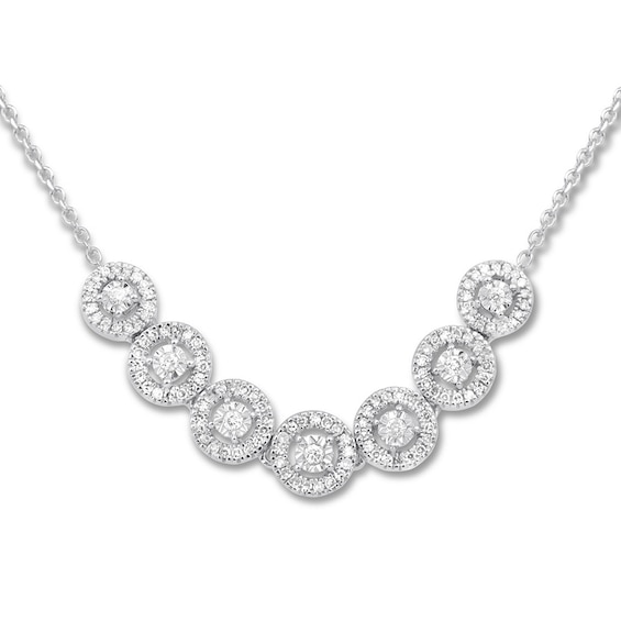 Previously Owned Diamond Choker Necklace 1/4 ct tw Round-cut 10K White Gold