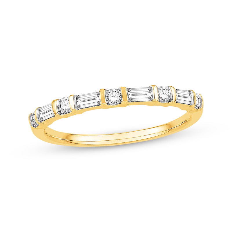 Previously Owned Diamond Anniversary Band 1/3 ct tw Baguette & Round-cut 14K Yellow Gold