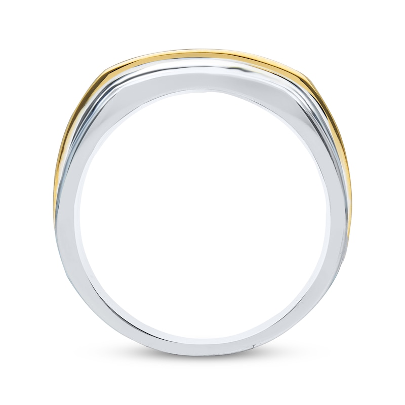 Main Image 2 of Previously Owned Men's Diamond Wedding Band 1/4 ct tw Round-cut 10K Two-Tone Gold