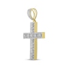 Thumbnail Image 2 of Previously Owned Men's Diamond Cross Pendant 1-1/2 ct tw Round/Baguette 10K Yellow Gold