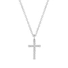 Thumbnail Image 1 of Previously Owned Diamond Cross Necklace 1/4 ct tw Round-cut 10K White Gold