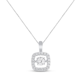 Previously Owned Unstoppable Love Necklace 1 ct tw Round-cut 14K White Gold 19&quot;