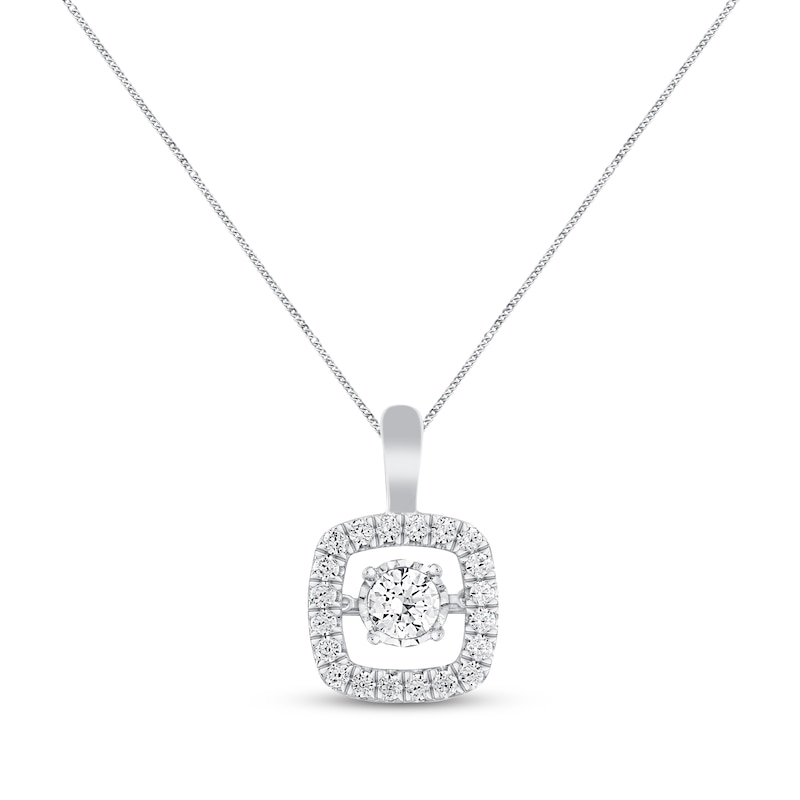 Main Image 1 of Previously Owned Unstoppable Love Necklace 1 ct tw Round-cut 14K White Gold 19&quot;