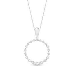 Previously Owned Diamond Circle Necklace 1/4 ct tw Round-cut 10K White Gold 18&quot;