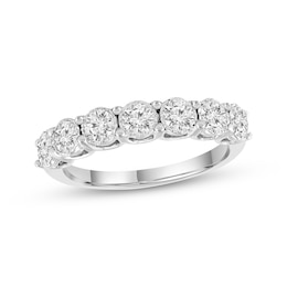 Previously Owned Radiant Reflections Diamond Anniversary Ring 1 ct tw Round-Cut 14K White Gold