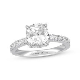 Previously Owned Neil Lane Diamond Engagement Ring 2-1/3 ct tw Cushion & Round-cut 14K White Gold
