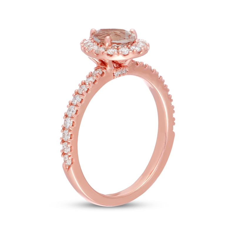 Previously Owned Neil Lane Morganite Engagement Ring 5/8 ct tw Pear & Round-cut 14K Rose Gold