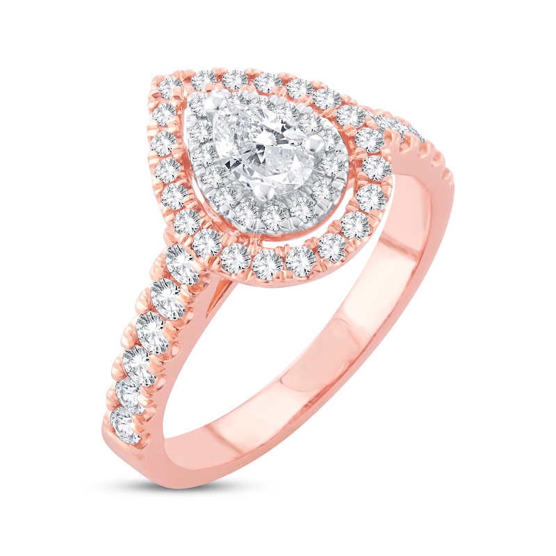 Main Image 2 of Previously Owned Diamond Engagement Ring 1 ct tw Pear & Round 14K Rose Gold