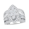 Thumbnail Image 0 of Previously Owned Diamond Engagement Ring 3 ct tw Round & Baguette 14K White Gold