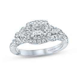 Previously Owned Monique Lhuillier Bliss Diamond Engagement Ring 1-1/6 ct tw Princess, Marquise & Round-cut 18K White Gold