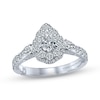 Thumbnail Image 0 of Previously Owned Monique Lhuillier Bliss Diamond Engagement Ring 1-1/4 ct tw Pear & Round-cut 18K White Gold