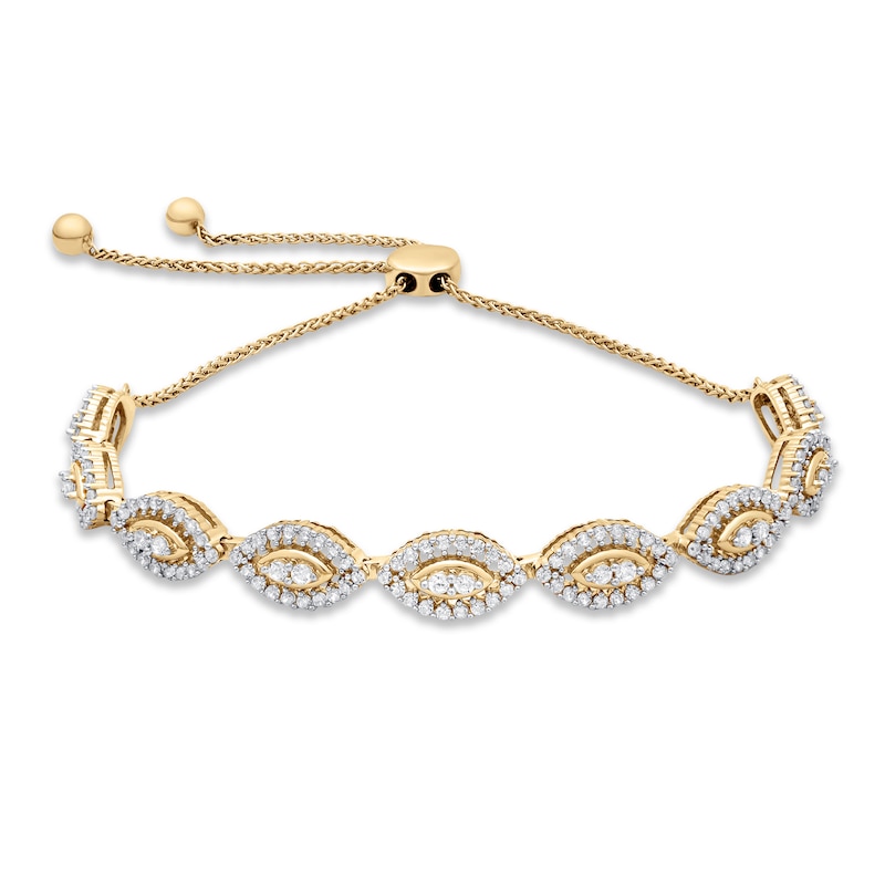 Main Image 1 of Previously Owned Diamond Bolo Bracelet 1 ct tw 10K Yellow Gold