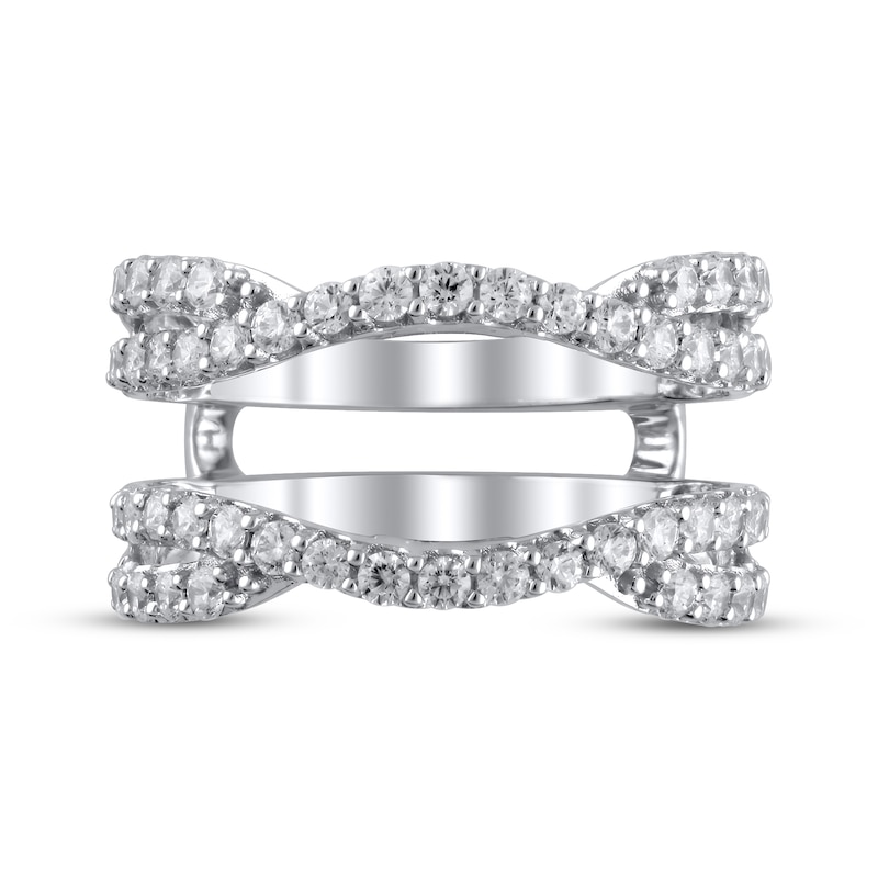 Main Image 3 of Previously Owned Diamond Woven Insert Ring 1 ct tw Round-cut 14K White Gold