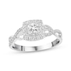 Thumbnail Image 1 of Previously Owned Diamond Engagement Ring 3/8 ct tw Princess & Round-cut 10K White Gold