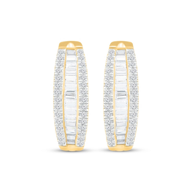 Main Image 2 of Previously Owned Diamond Hoop Earrings 5/8 ct tw 10K Yellow Gold