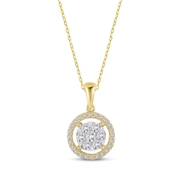 Previously Owned Diamond Necklace 1/2 ct tw Round-cut 10K Two-Tone Gold
